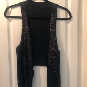 Black Sequence Vest